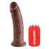 King Cock 10 - veliki dildo s vakuumskom bazom (25cm) - smeđi