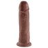 King Cock 10 - veliki dildo s vakuumskom bazom (25cm) - smeđi