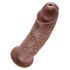 King Cock 10 - veliki dildo s vakuumskom bazom (25cm) - smeđi