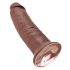 King Cock 10 - veliki dildo s vakuumskom bazom (25cm) - smeđi