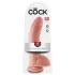 King Cock - realistični dildo s testisima i vakuum postoljem 23 cm - natur