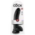 King Cock 9 - dildo s testisima s jakom vakuumskom podlogom 23cm - crni