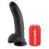 King Cock 9 - crni dildo s vakuumskim postoljem (23 cm)