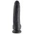 King Cock 9 - crni dildo s vakuumskim postoljem (23 cm)