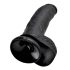 King Cock 9 - crni dildo s vakuumskim postoljem (23 cm)