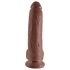 King Cock 9 - veliki dildo sa vakuumskom čašicom i testisima (23 cm) - smeđi