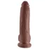 King Cock - dildo s testisima i vakuum postoljem 23 cm - smeđa