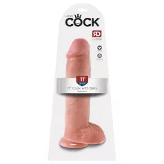   King Cock 11 - dildo s testisima i vakuumskom bazom - 28cm - natur