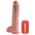 King Cock 11 - dildo s testisom i s vakuumskom bazom (28 cm) - prirodno