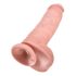 King Cock 11 - dildo s testisom i s vakuumskom bazom (28 cm) - prirodno