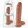 King Cock 11 - tamnosmeđa dildo sa testisima i postoljem (28cm)