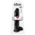 King Cock 11 - veliki dildo s vakuumskim postoljem i testisima (28 cm) - crni