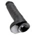 King Cock 11 - veliki dildo s vakuumskim postoljem i testisima (28 cm) - crni