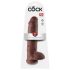 King Cock 11 - veliki dildo s testisima i vakuumskom bazom (28 cm) - smeđi