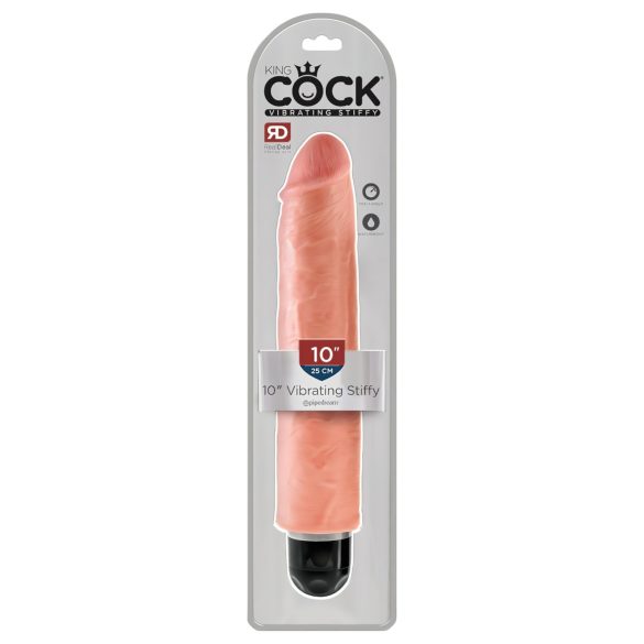 King Cock 10 Stiffy - vodootporan, realističan vibrator (25 cm) - prirodna boja