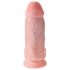 King Cock 9 Debeljuco - dildo s testisima i vakumskom bazom (23 cm) - prirodna boja