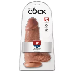   King Cock - dildo s vakuumskim postoljem - 23 cm - tamna boja