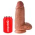 King Cock 9 Chubby - dildo s vakuumskom bazom (23 cm) - tamna prirodna boja