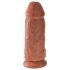 King Cock 9 Chubby - dildo s vakuumskom bazom (23 cm) - tamna prirodna boja