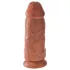 King Cock - dildo s vakuumskim postoljem - 23 cm - tamna boja