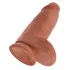 King Cock - dildo s vakuumskim postoljem - 23 cm - tamna boja