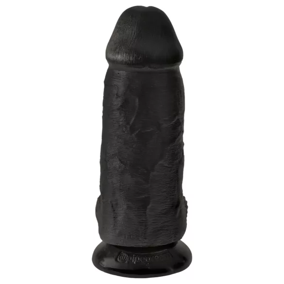 King Cock - dildo s testisima i vakuumskom bazom - crni 23 cm