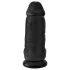 King Cock - dildo s testisima i vakuumskom bazom - crni 23 cm