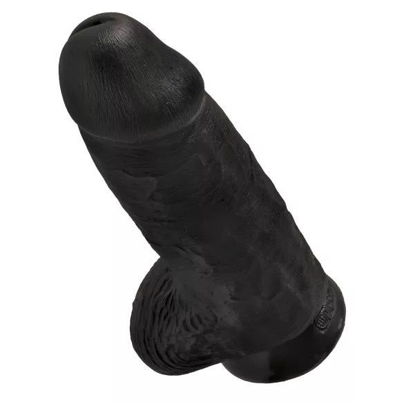 King Cock - dildo s testisima i vakuumskom bazom - crni 23 cm