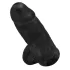 King Cock - dildo s testisima i vakuumskom bazom - crni 23 cm