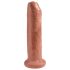 King Cock 7 - realistični dildo (18 cm) - tamna prirodna boja