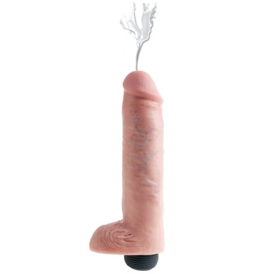 King Cock 10 - realistični špricajući dildo (25 cm) - prirodan