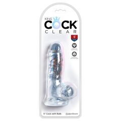 King Cock Clear 5 - mali dildo s vakuumom (13 cm)