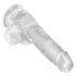 King Cock Clear 6 - prozirni dildo s testisima i vakuum postoljem (15 cm)