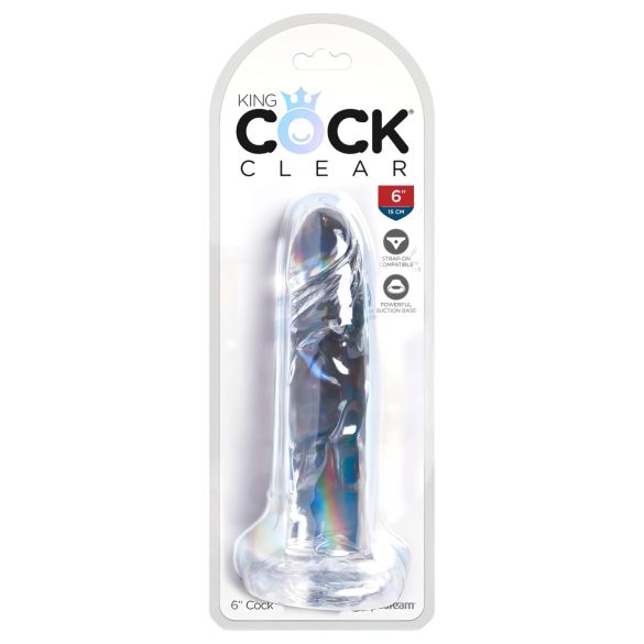 King Cock Clear 6 - dildo s vakumskom bazom (15cm)