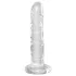 King Cock - dildo sa vakuumskom čašom - prozirni - 15 cm