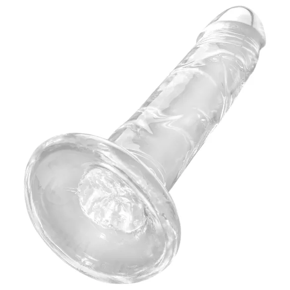 King Cock - dildo sa vakuumskom čašom - prozirni - 15 cm