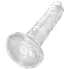 King Cock - dildo sa vakuumskom čašom - prozirni - 15 cm