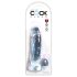 King Cock Clear 7 - dildo s vakuumskim postoljem i testisima (18 cm)