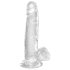King Cock Clear 7 - dildo s vakuumskim postoljem i testisima (18 cm)