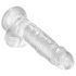 King Cock Clear 7 - dildo s vakuumskim postoljem i testisima (18 cm)