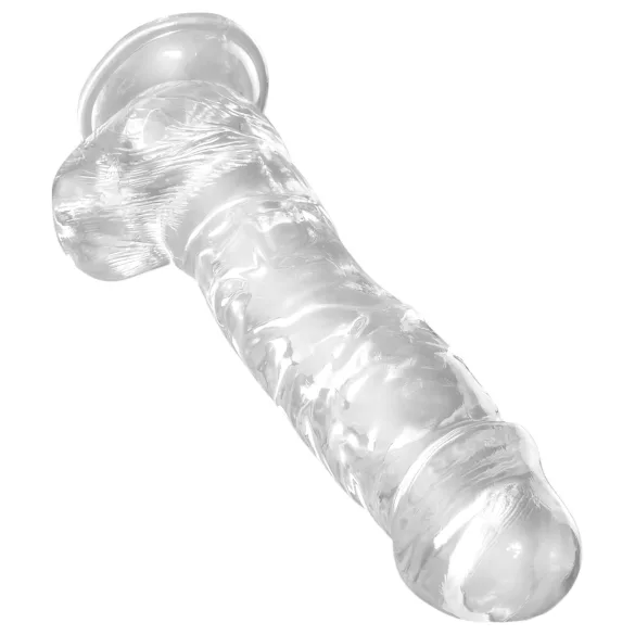 King Cock Clear 8 - dildo s testisima i vakuumskom bazom 20 cm