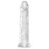 King Cock Clear 8 - veliki dildo s vakumskim drškom (20 cm)