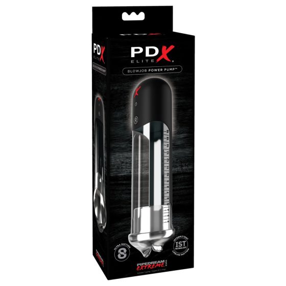 PDX Blowjob - automatska pumpa penisa s usnama (crna)