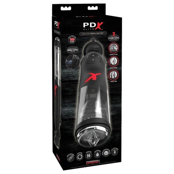 PDX Mega-Bator - rotirajući masturbator (crni)