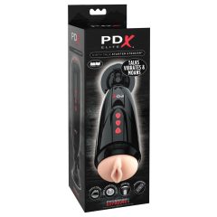   PDX Elite Dirty Talk - vibrirajući masturbator za mačkice na baterije (crni)