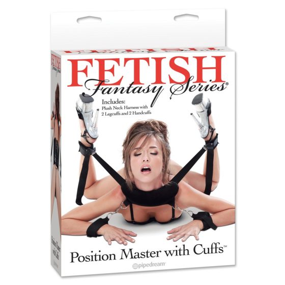 Fetish Position Master - set za vezanje s lisicama (crno)