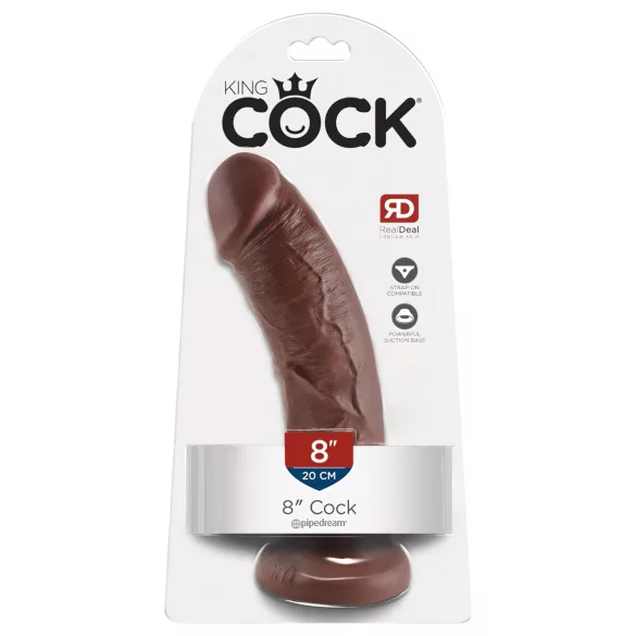 King Cock - dildo 20 cm - realistični - smeđa