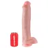 King Cock 15 - dildo s testisima i vakuum bazom - 38 cm - prirodna boja