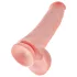 King Cock 15 - dildo s testisima i vakuum bazom - 38 cm - prirodna boja