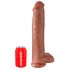 Kralj Cock 15 - divovski dildo (38 cm) - tamno prirodna boja